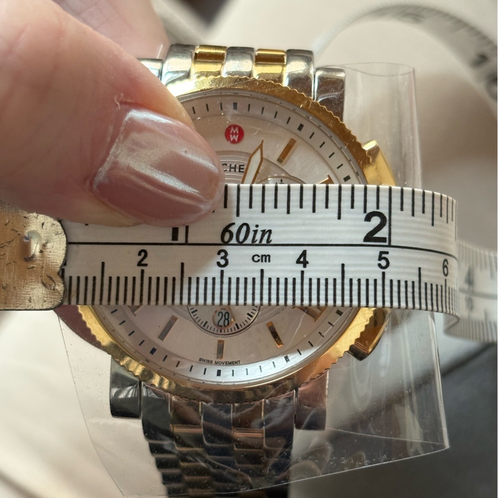 ❌❌❌SOLD❌❌❌
Michele 🎉EUC🎉Two-Tone Gold and Silver Chronograph Watch and Band - Picture 12 of 12